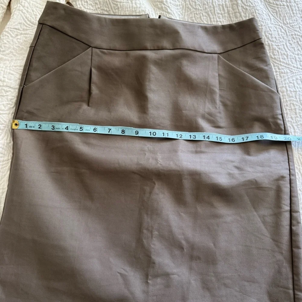 J Crew Womens Solid Taupe Pencil Skirt Work Career Cotton Spandex 10 NWT